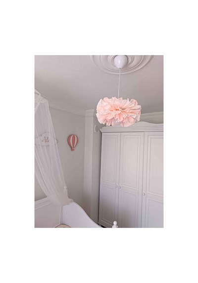 Pudra Beyaz 30 Cm Midi Boy Çiçek Avize Beyaz El Yapımı Dekoratif Modern Minimalist Tasarım