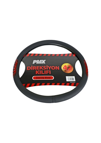 Pmx Geçmeli Direksiyon Kılıfı Fosforlu Siyah Kırmızı 42 Cm Teq-007bk/rd Kırmızı