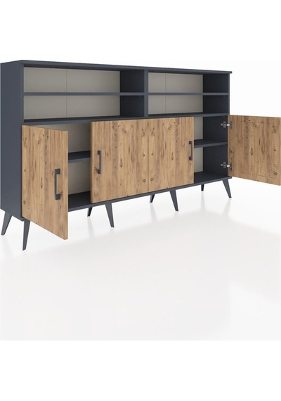 Arges Konsol 6 Raflı 4 Kapaklı 176x30x99 Antrasit-çam/antrasit Antrasit-çam/antrasit Arges Konsol 6 Raflı 4 Kapaklı 176x30x99 Antrasit-çam/antrasit Antrasit-çam/antrasit