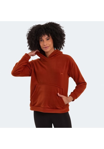 Slazenger SASSA IN Kadın Kapüşonlu Cepli Kiremit Polar
