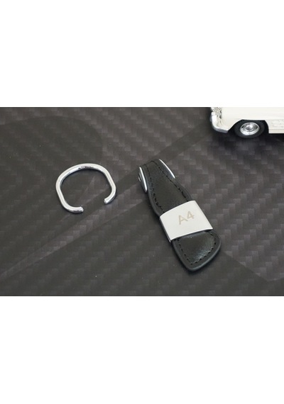 Audi Uyumlu A4 Logo Deri Metal Anahtarlık