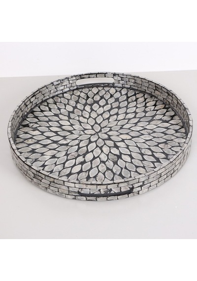 Pure Sedef 40 X4,5cm. Black Sedefli Mozaik Tepsi Mix