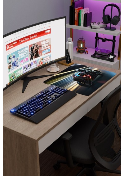 Motorsiklet Kaymaz Dikişli Kauçuk Oyuncu Mousepad V2 - 48x40 Xl Gaming Mouse Pad Fare Altlığı
