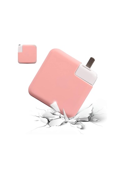 Macbook Şarj Aleti Kılıfı Silikon 29w A1540, 30w A1882, 35w A2571 Usb-c Uyumlu Macbook 12 Ve Air 13.3/13.6/15.3 Adaptör Koruyucu Pembe