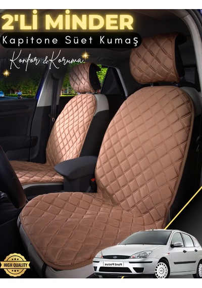 Ford Focus Uyumlu 2'li Süet Oto Koltuk Minderi Terletmez Universal Oto Koltuk Kılıfı A1