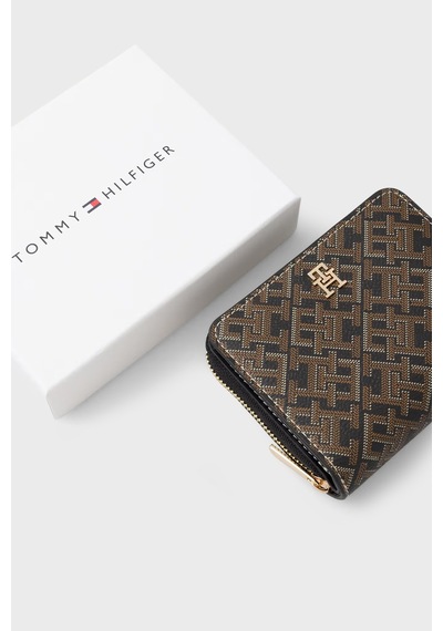 Tommy Hilfiger Logo Monogramlı Fermuarlı Cüzdan Kadın Cüzdan Aw0aw18995 0gj Siyah SİYAH