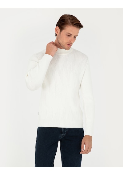 Pierre Cardin Erkek Ekru Kazak /triko 50296462-vr019 Ekru