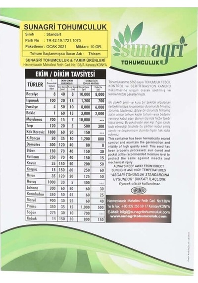 Sunagri Sakız Kabak Tohumu
