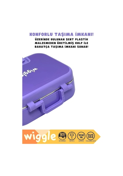 Wiggle Bento 1030ml Lunchbox Tek Katlı 2 Bölmeli Paslanmaz Çelik Sefer Tası Yemek Kutusu Diğer