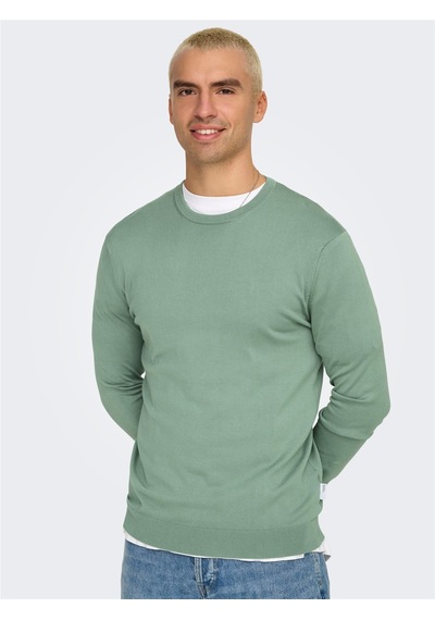 Only & Sons Onswyler Lıfe Reg 14 Ls Crew Knıt Noos Erkek Yeşil Kazak - 22020088