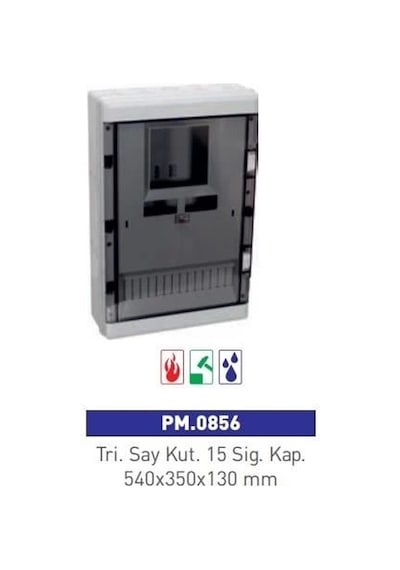 Çetsan 1 Trifaze Sayaçlı 15 Sigortalı S. Ü. Saat Kutusu Plastik