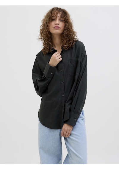 Jack & Jones Kadın Keten Karışımlı Gömlek - Jamie - 12269668 Black