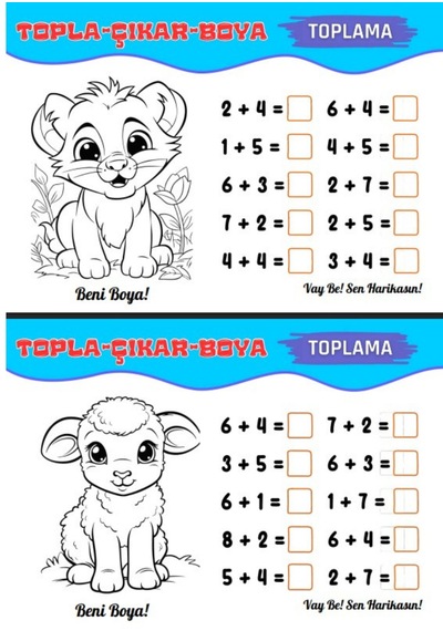 Okul Öncesi Ve Birinci Sınıflar Süper Matematik Topla-çıkar-boya