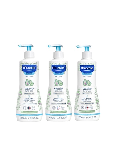Mustela Gentle Cleansing Gel Yenidoğan Şampuan 500 ml 3 Kutu