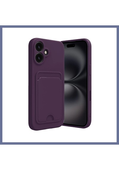 Dilaratrendhouse İphone 16 Kılıf Kelvin Kartvizitli Silikon - Derin Mor Dlra