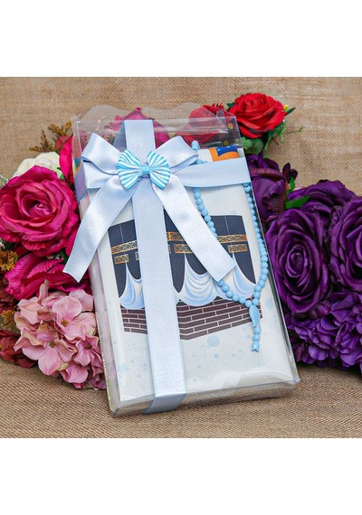 Çocuk Seccadesi 45 82 Cm Kabe Mavi & Kokulu Tesbih Bebek Mavisi & Hacca Gidiyorum Puzzle Çok Renkli
