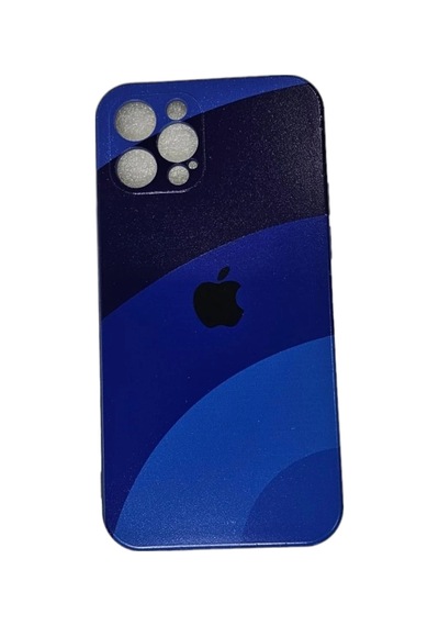 Apple Uyumlu iPhone 12 Pro Kılıf Logolu Lansman Gökkuşağı Mavi