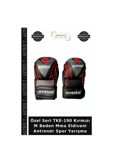 Özel Seri Tke-190 Kırmızı M Beden Mma Eldiveni Antrenör Spor Yarışma