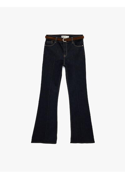 Koton Pamuklu Kemerli İspanyol Paça Dar Kesim Denim Pantolon - Flare Jeans Koyu İndigo 7wal40094md Indigo Koton Pamuklu Kemerli İspanyol Paça Dar Kesim Denim Pantolon - Flare Jeans Koyu İndigo 7wal40094md Indigo