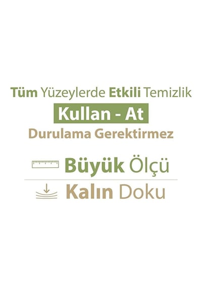 Baby Turco Doğadan Yüzey Temizlik Havlusu 100'lü Yeşil Sabun/yeşil Çam 600 Yaprak Beyaz