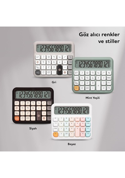 X-250 12 Haneli Hesap Makinesi Pastel Gri Diğer