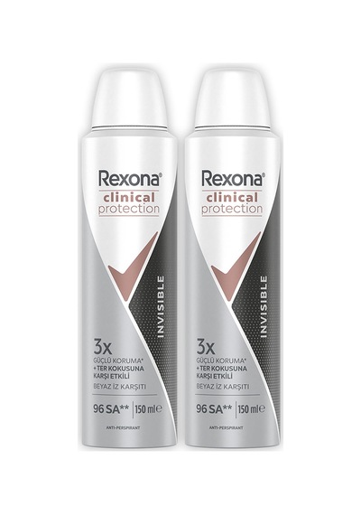 Rexona Kadın Clinical Protection Spray Deodorant Invisible 150 Ml X2