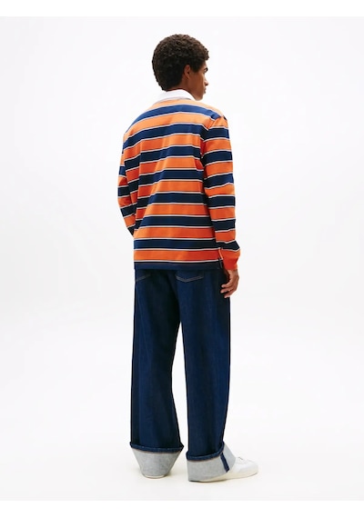 Tommy Hilfiger Tjm Rlx Strıpe Rugby, Szz Turuncu Erkek Polo T-shirt