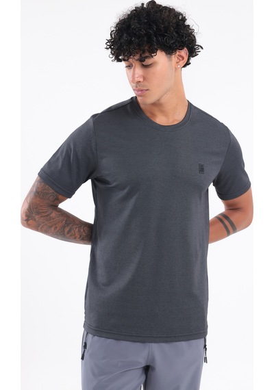 Rowinger Bisiklet Yaka Merserize Erkek Spor T-shirt Siyah
