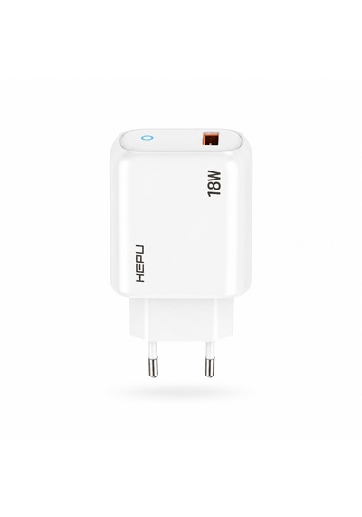 Hepu Hp-618 18w 3a Hızlı Şarj Adaptörü İos Uyumlu Lightning Kablo Dahil Qualcomm Quick Charge Destekli 18 W