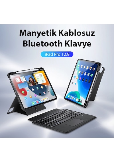 Dux Ducis Apple Uyumlu iPad  Pro 12.9 Dk Series Kablosuz Bluetooth Klavye Touc