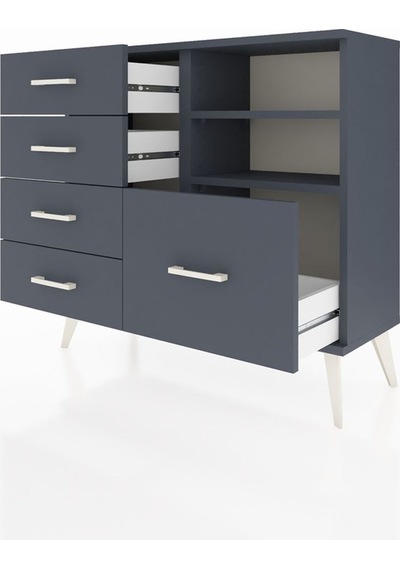 Arges Şifonyer 2 Raflı 5 Çekmeceli 88x30x80 Antrasit-antrasit Antrasit Arges Şifonyer 2 Raflı 5 Çekmeceli 88x30x80 Antrasit-antrasit Antrasit