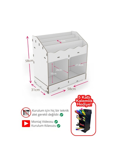 Toby Ahşap Montessori Kitaplık Bebek Çocuk Odası Eğitici 6 Bölmeli İskandinav Tarz Raflı Kitaplık Beyaz - 681074137 Beyaz Toby Ahşap Montessori Kitaplık Bebek Çocuk Odası Eğitici 6 Bölmeli İskandinav Tarz Raflı Kitaplık Beyaz - 681074137 Beyaz