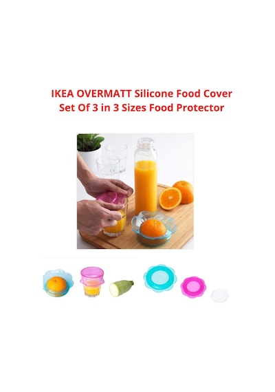 Overmatt Silikon Gıda Kapakları, 3'lü Set, Çok Renkli