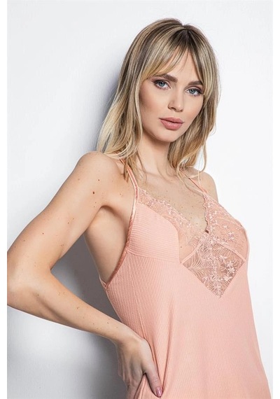 Aria's Closet Arias Closet Göğüs Ve Sırt Dekolteli Brode Dantelli Şort Takımı Pudra