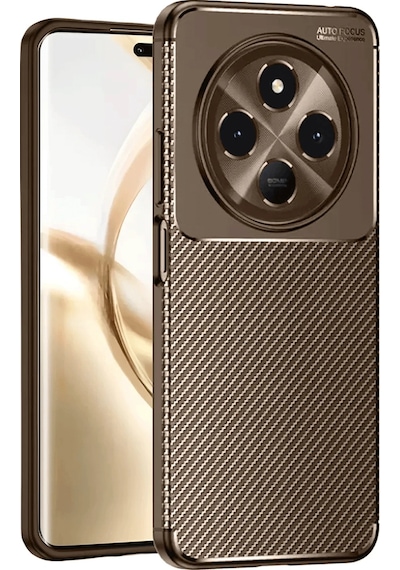 Mey İthalat Tecno Spark 30c Kılıf Auto Focus Karbon Kapak - Kahverengi