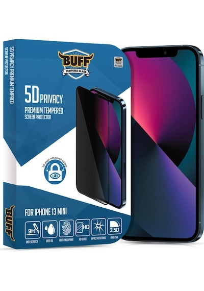 Buff Apple Uyumlu   iPhone 13 Mini 5D Privacy Ekran Koruyucu