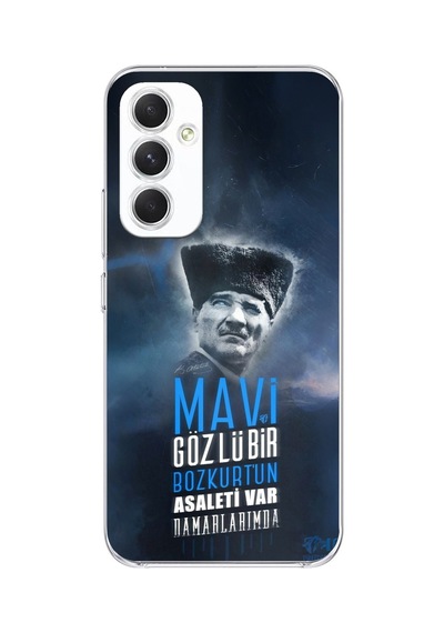 Samsung Galaxy A54 Uyumlu Atatürk Temalı Asalet Ve Bozkurt Baskılı Silikon Kılıf