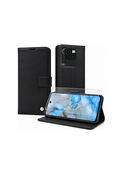 Tecno Spark 20c İle Uyumlu Cüzdanlı Kartlıklı Standlı Kapaklı Suni Deri Telefon Kılıfı Ve Ekran Koruyucu Cam S Diğer