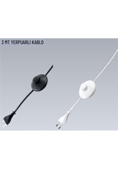 3 Adet 3 Metre Yerpuarlı Fişli Kablo 3 M