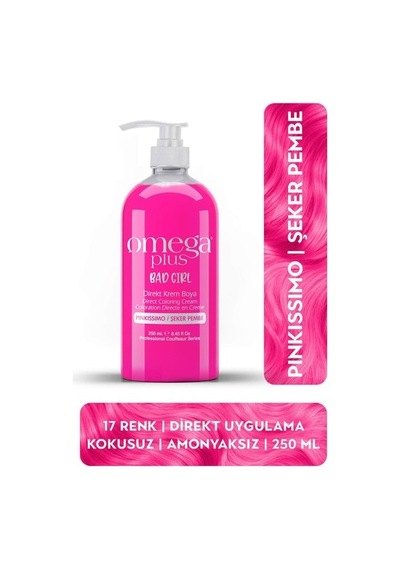 Omega Plus Bad Girl Şeker Pembesi Amonyaksız Renkli Saç Boyası 250ml