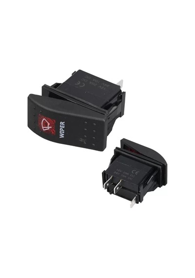Silecek Sembollü Işıklı 3 Pinli On-off 12-24v Marin Switch