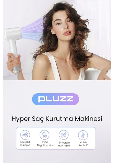 Yüksek Hızlı Akıllı Iyonlu Profesyonel Saç Kurutma Makinesi Beyaz - 582794147