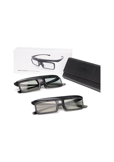Awol Vısıon Dlp Link 3d Gözlük, Awol Vısıon Ltv-2500, Ltv-3500, Vanish Tv Ve Diğer Dlp-link 3d Projektörlerle Uyumlu Şarj Edilebilir Aktif Shutter Gözlük 2'li Paket