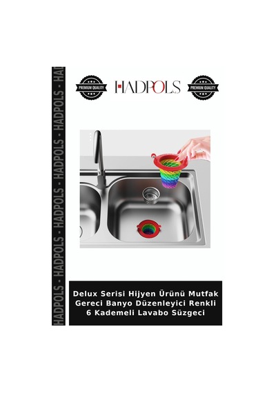 Delux Serisi Hijyen Ürünü Mutfak Gereci Banyo Düzenleyici Renkli 6 Kademeli Lavabo Süzgeci Çok Renkli