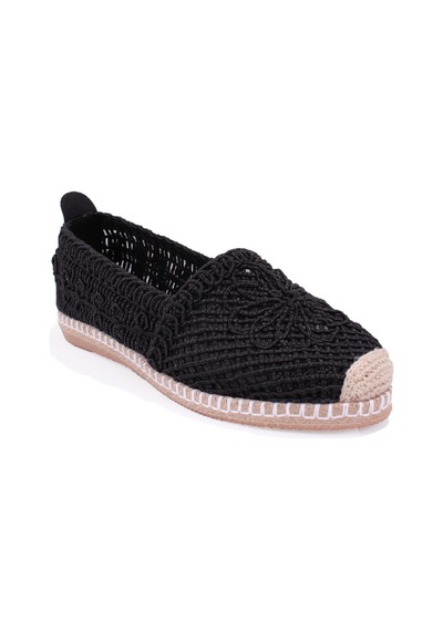 Dagoster Dza07-115526703 Siyah Triko Günlük Espadril Kadın Ayakkabı Sıyah