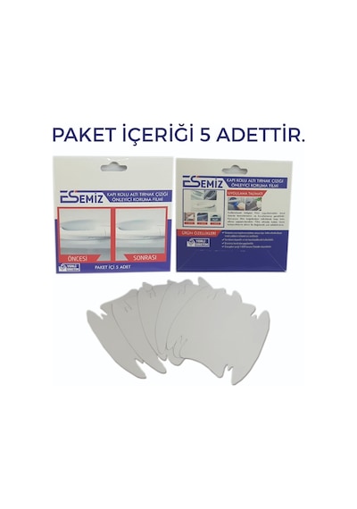 Esemiz Kapı Kolu Altı Tırnak Çiziği Önleyici Şeffaf Film (5Adet)