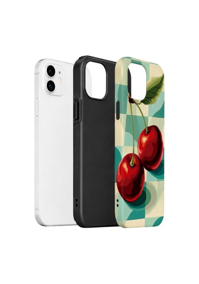 Apple iPhone Uyumlu 12 Vorian Çift Katmanlı Kılıf Retro Cherry Pop