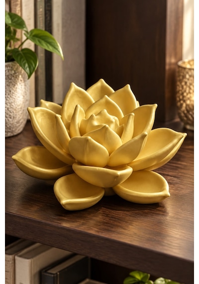 Huzur Veren Çiçeklenme Lotus Çiçeği Figürlü Dekoratif Biblo 89464214