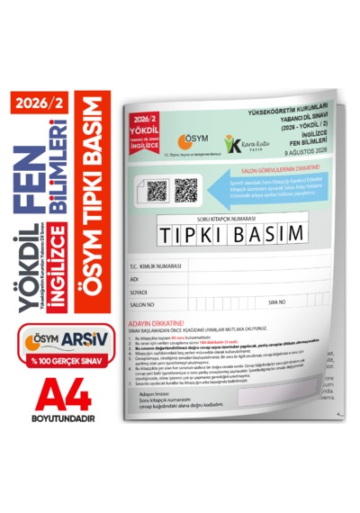 2026/2 Yökdil İngilizce Fen Bilimleri Ösym Çıkmış Soru Tıpkı Basım Deneme Kitapçığı Türkiye Geneli