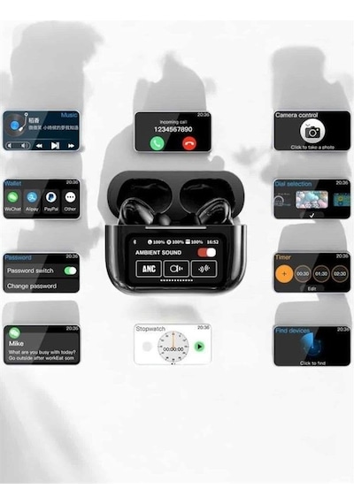 Bluetooth Kulaklık Kablosuz Ekranlı Anc/enc Destekli Dokunmatik 1